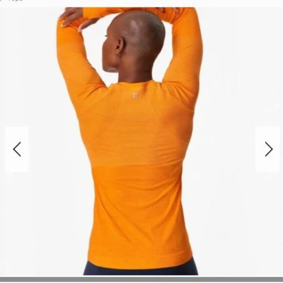 NWT $88 British Sweaty Betty Long Sleeve Workout Top Murcotte Orange Small - Picture 2 of 10